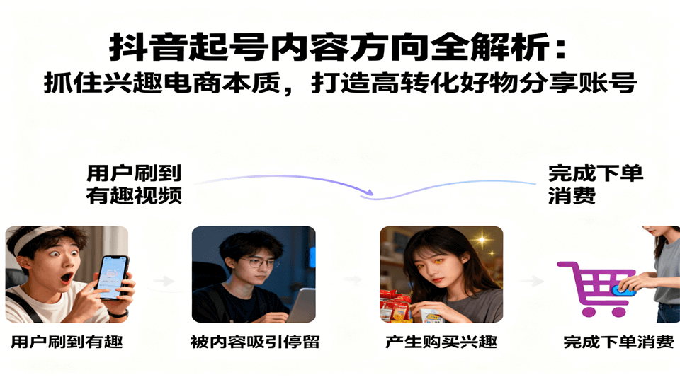 抖音起号内容方向全解析：抓住兴趣电商本质，打造高转化好物分享账号