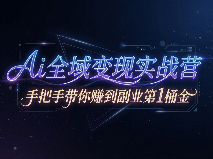 Ai全域变现实战营，手把手带你赚到副业第1桶金